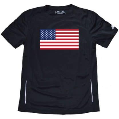 Black American Flag Running Shirt