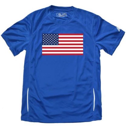 Blue American Flag Running shirt