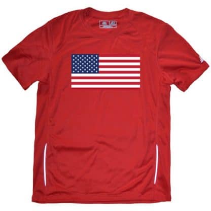 Red American Flag Running shirt