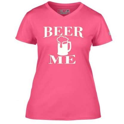Women's Pink Beer Me Running Shirt